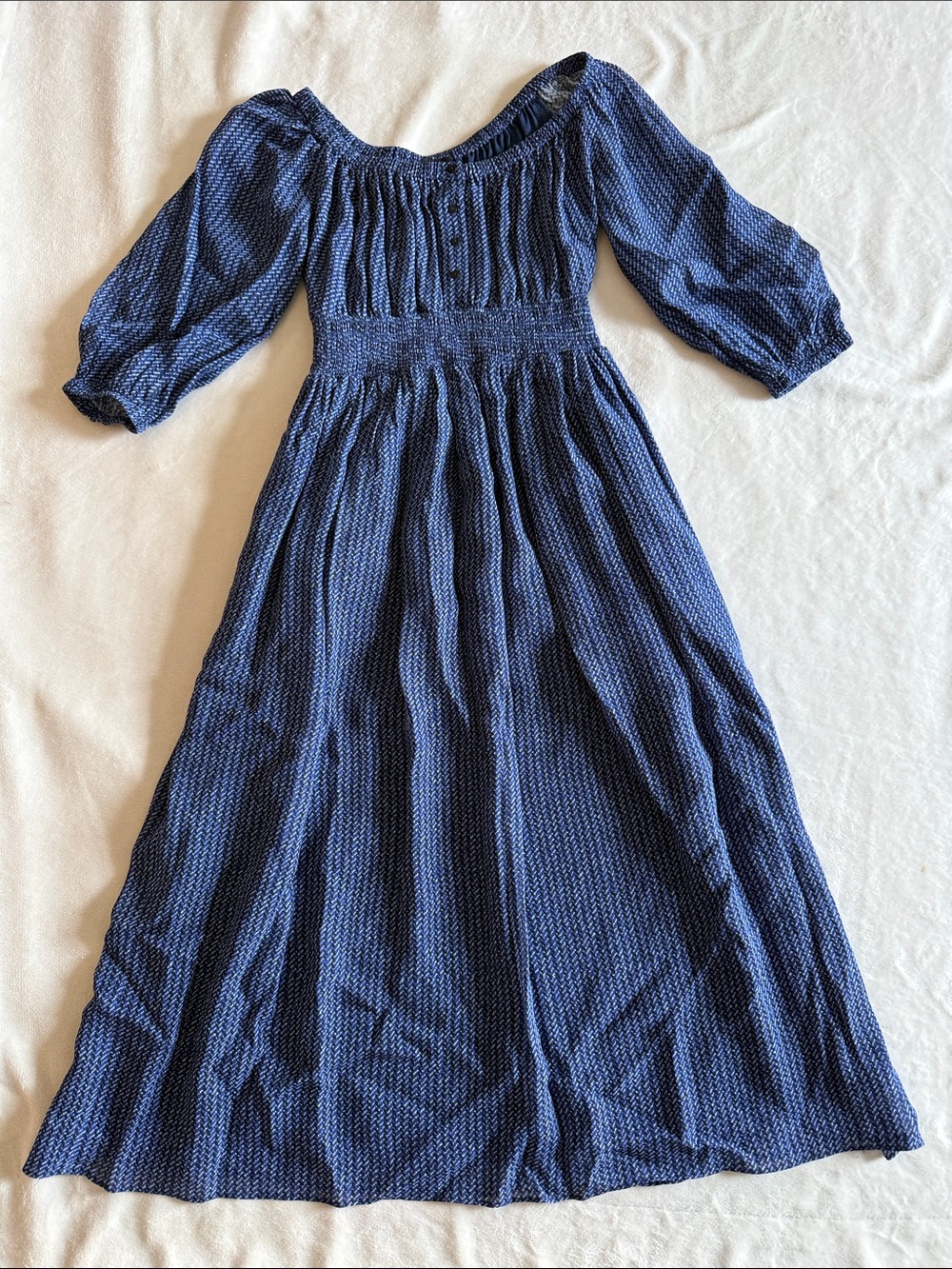 Hatch Off the Shoulder Blue Dress - size 0